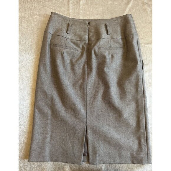Antonio Melani Size 0 Brown Pencil‎ Skirt Lined Back Zip Career Workwear Pockets - Picture 4 of 7